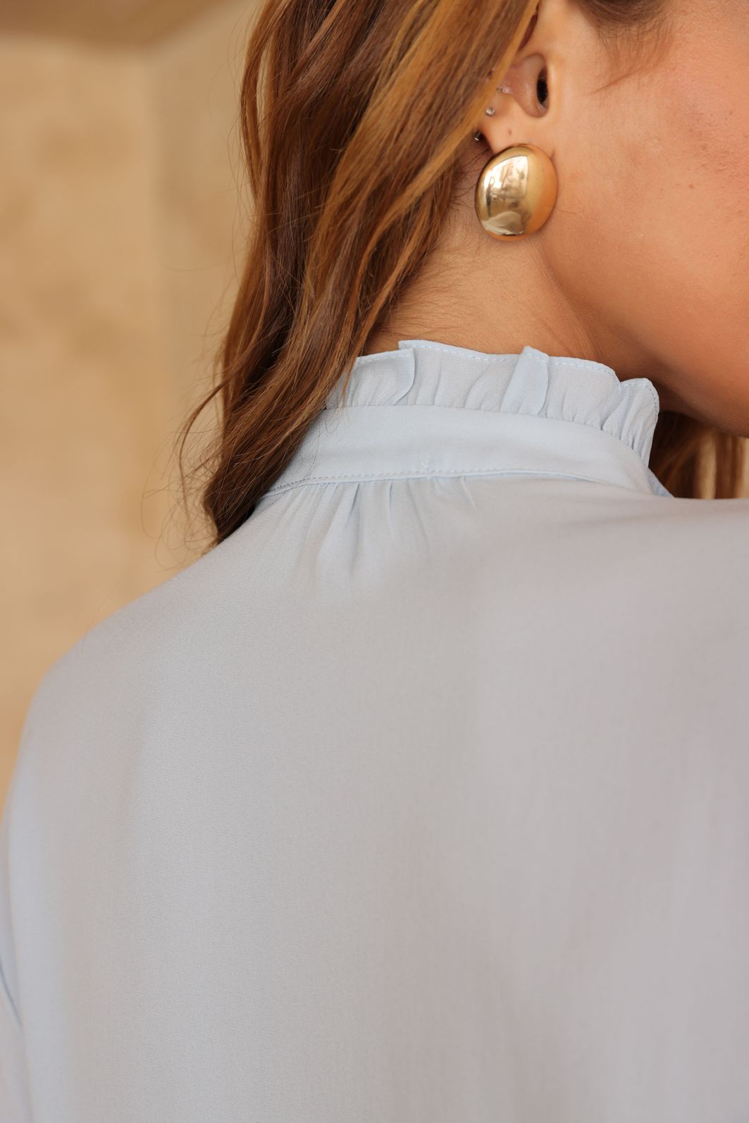 Blusa Crepe Com Nervuras Manga Longa - Doce Flor