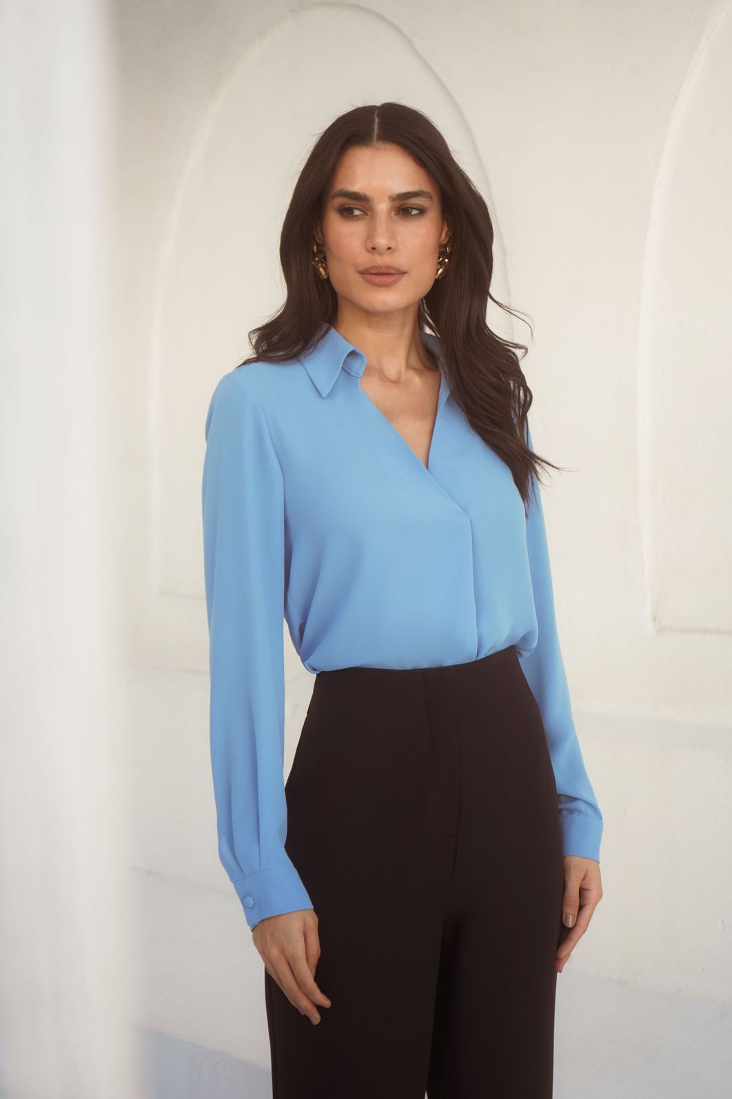 Blusa Gola Decote Prega - Donna Ritz Blusa Gola Decote Prega - Donna Ritz