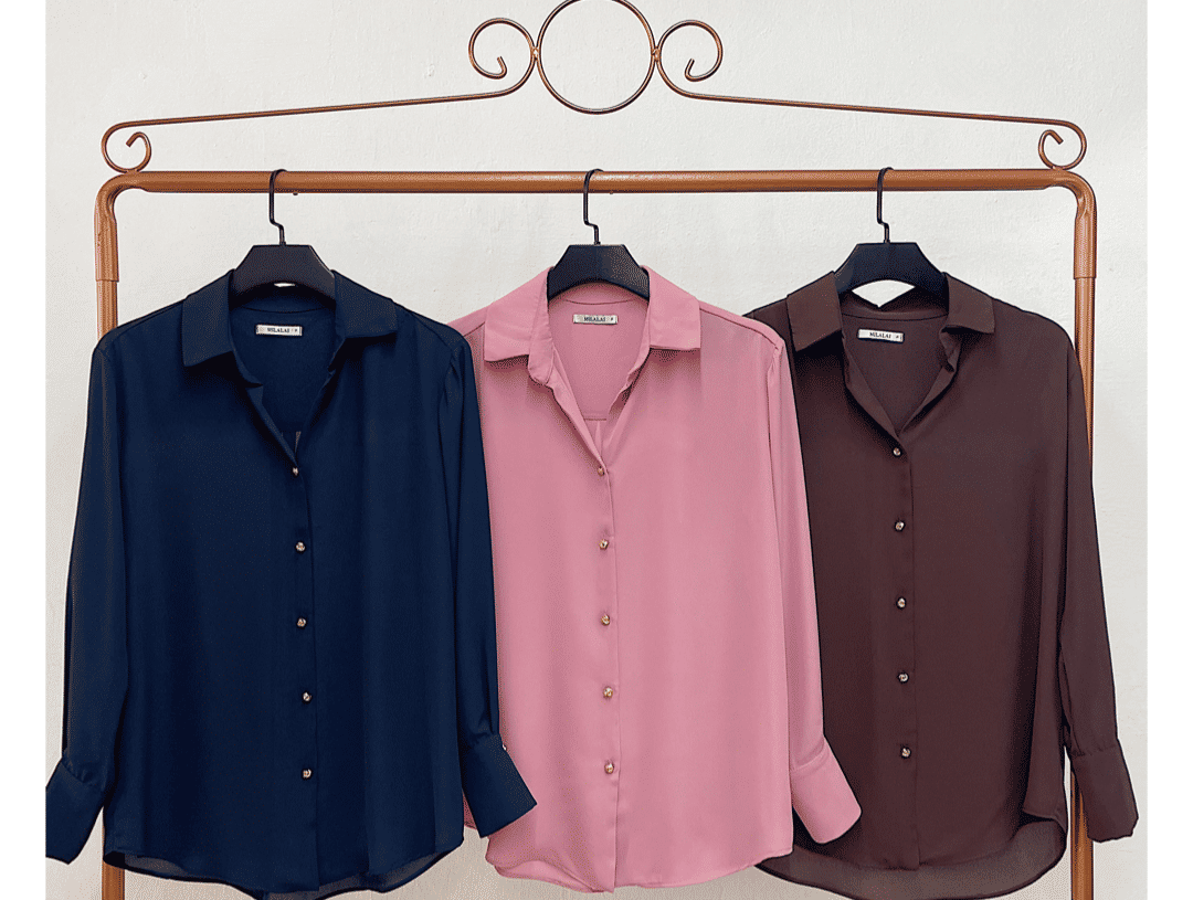 Camisa Gola Crepe Botão Orgânico - Milalai