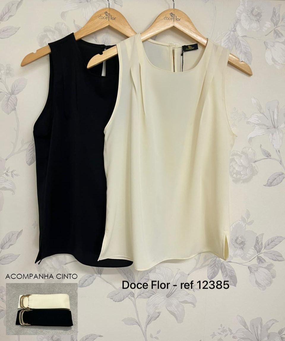 Blusa Pregas No Ombro E Cinto - Doce Flor