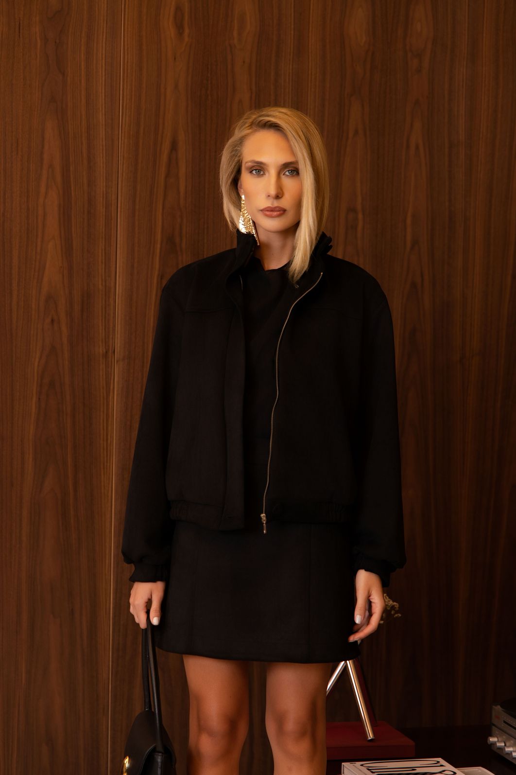 Saia Recortes Suede - Donna Ritz