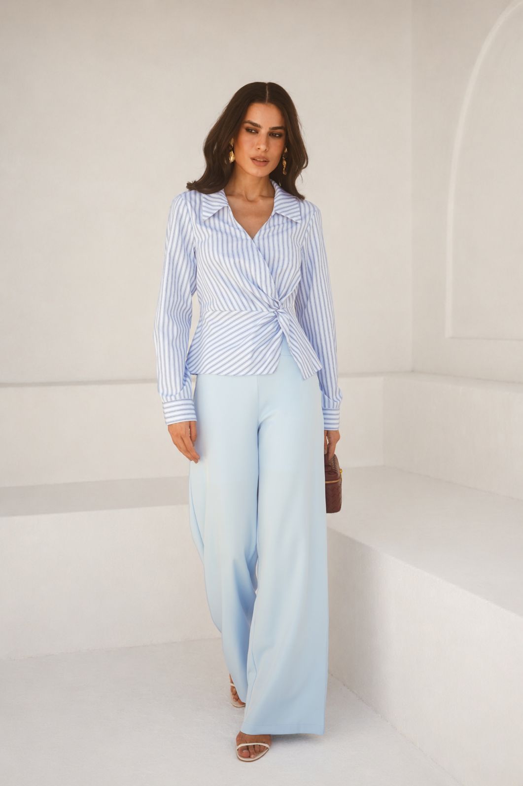 Camisa Algodão Tricoline Listrada - Donna Ritz