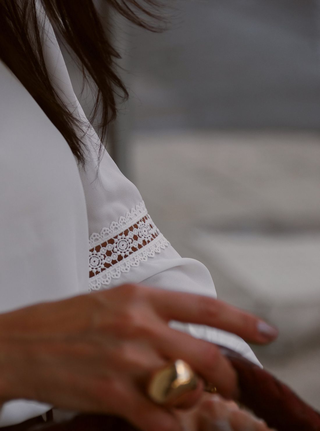 Blusa Crepe Manga Longa Com Entremeio - Milalai Blusa Crepe Manga Longa Com Entremeio - Milalai