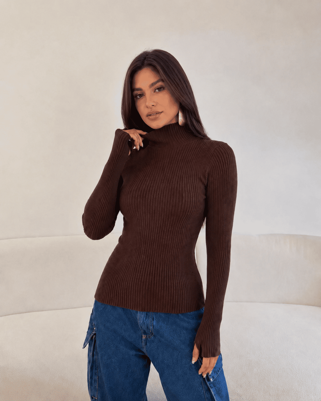 Blusa Feminina Cacharrel Canelada em Tricot Modal Dedinho Blusa Feminina Cacharrel Canelada em Tricot Modal Dedinho