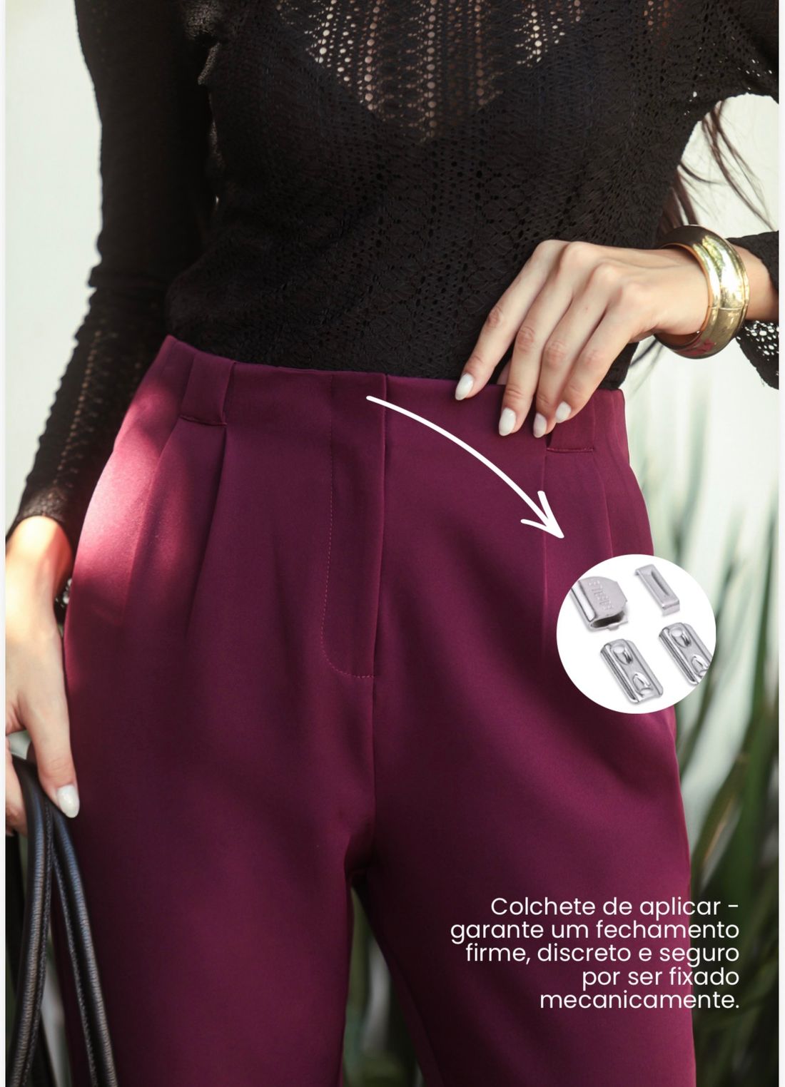 Calça Cenoura Pregas Span - Donna Ritz Calça Cenoura Pregas Span - Donna Ritz