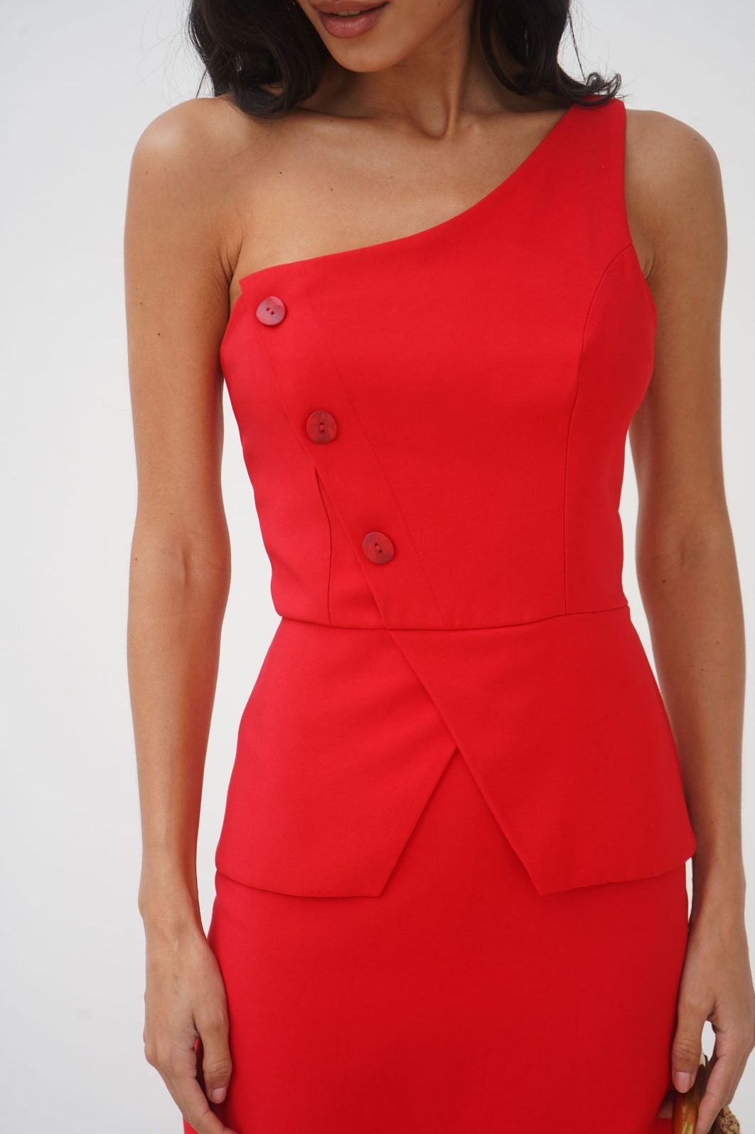 Vestido Um Ombro Twill - Donna Ritz Vestido Um Ombro Twill - Donna Ritz