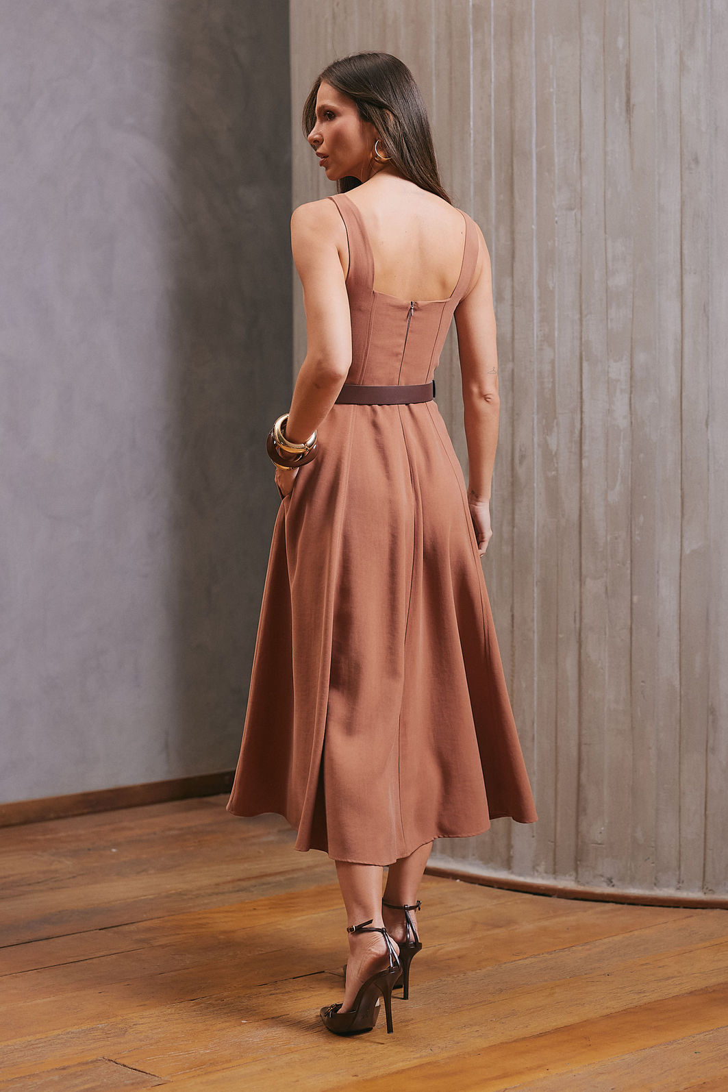 Vestido Evasê Com Recorte - Unique Chic