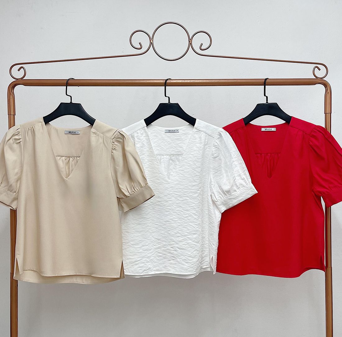 Blusa Decote V Twill - Milalai Blusa Decote V Twill - Milalai