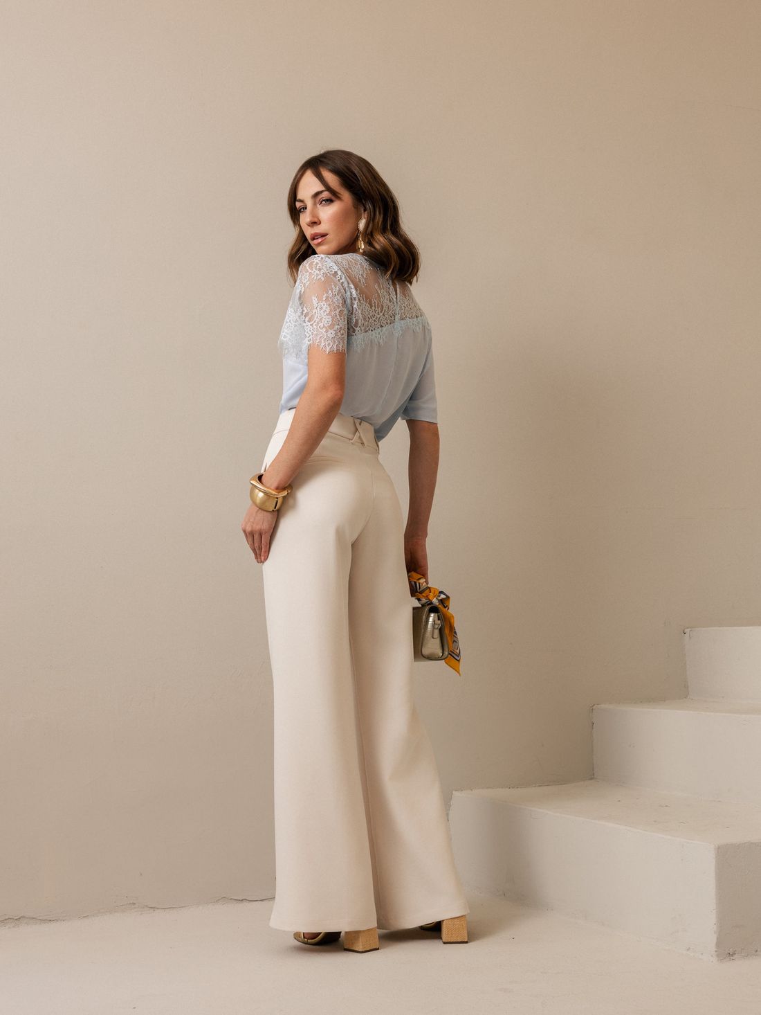 Calça Pantalona Barra Fenda - Doce Flor