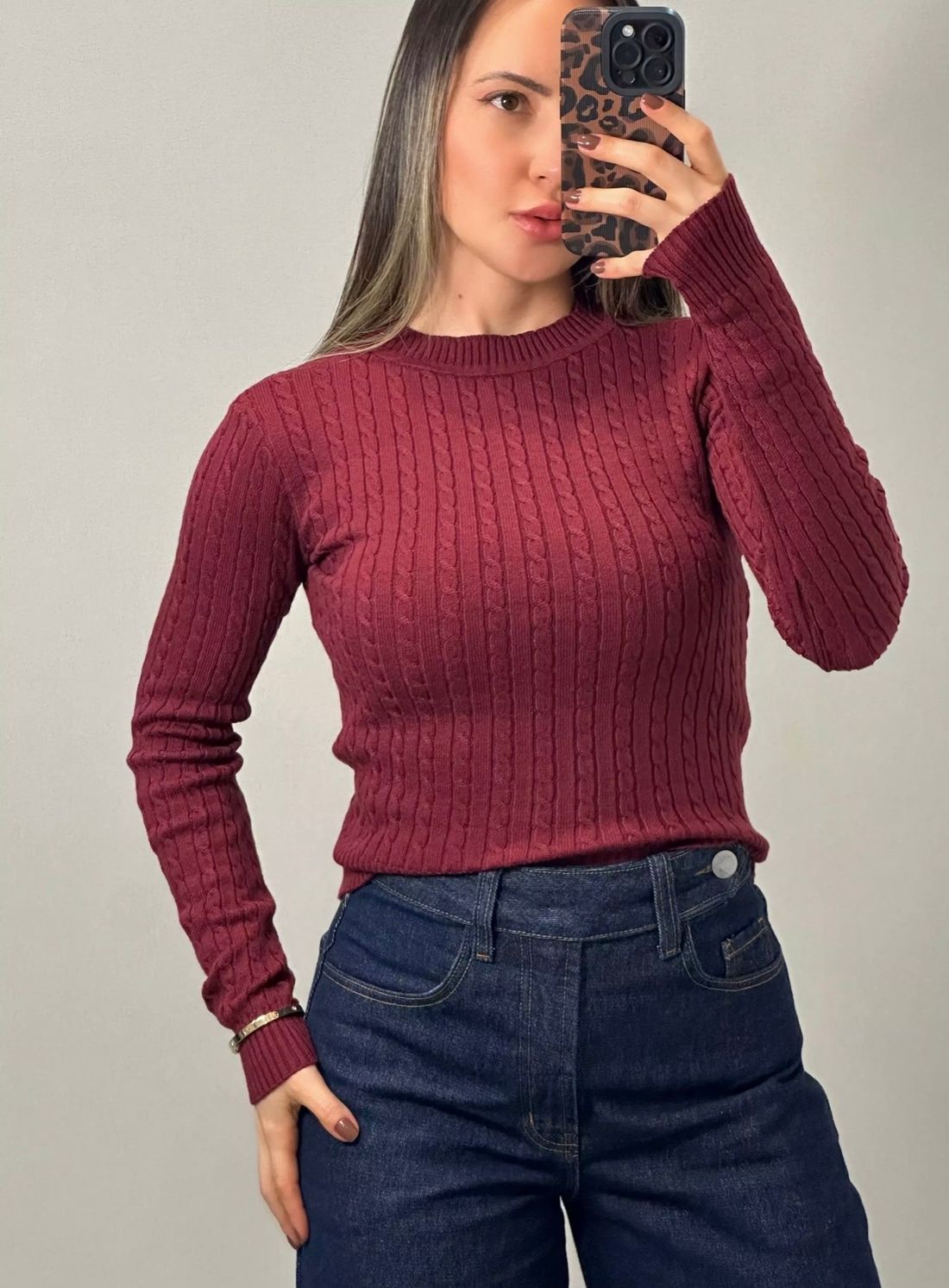 Blusa Tricot Modal Tranças Blusa Tricot Modal Tranças