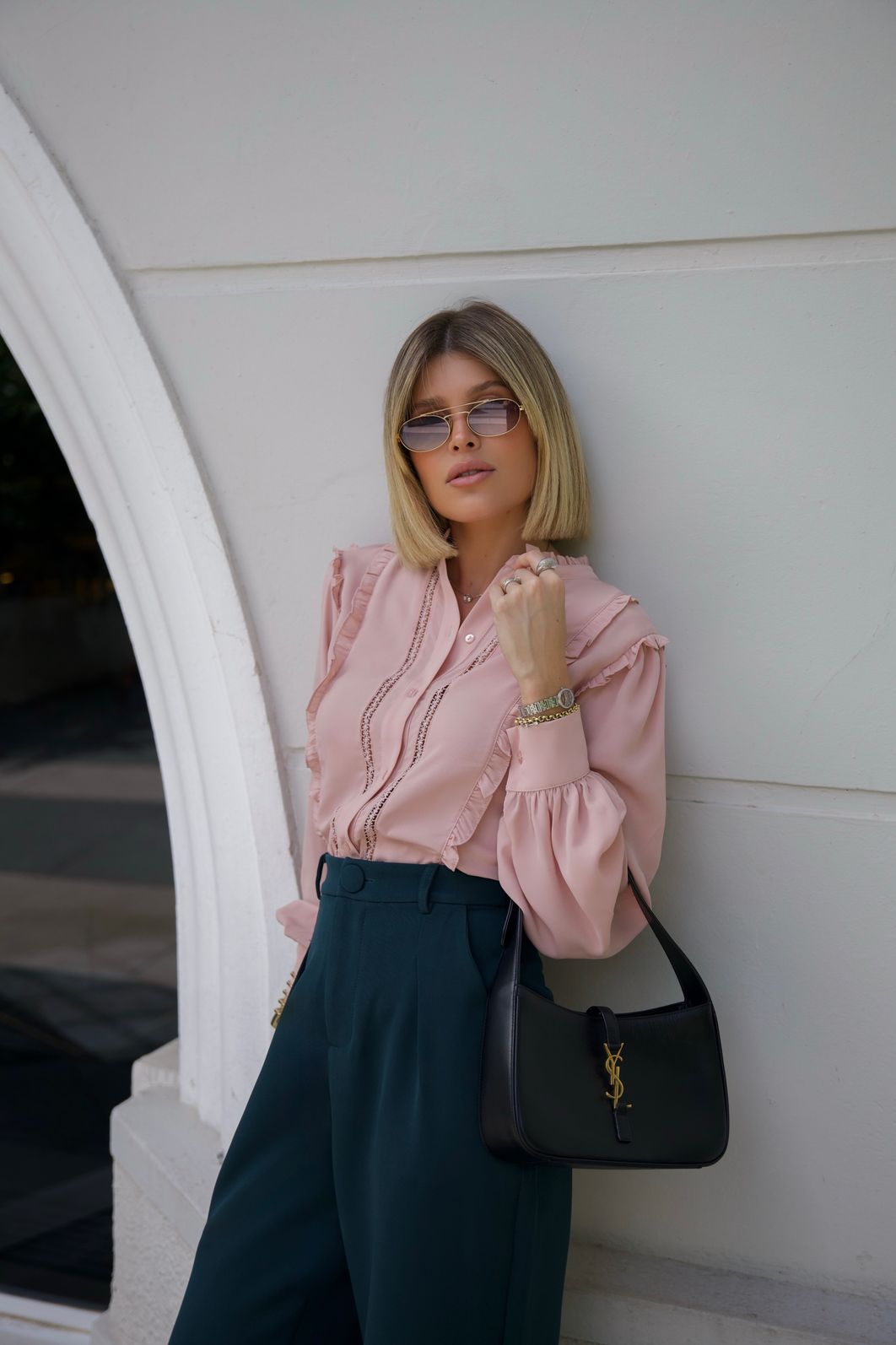 Camisa Crepe com Renda e Babados - Milalai Camisa Crepe com Renda e Babados - Milalai