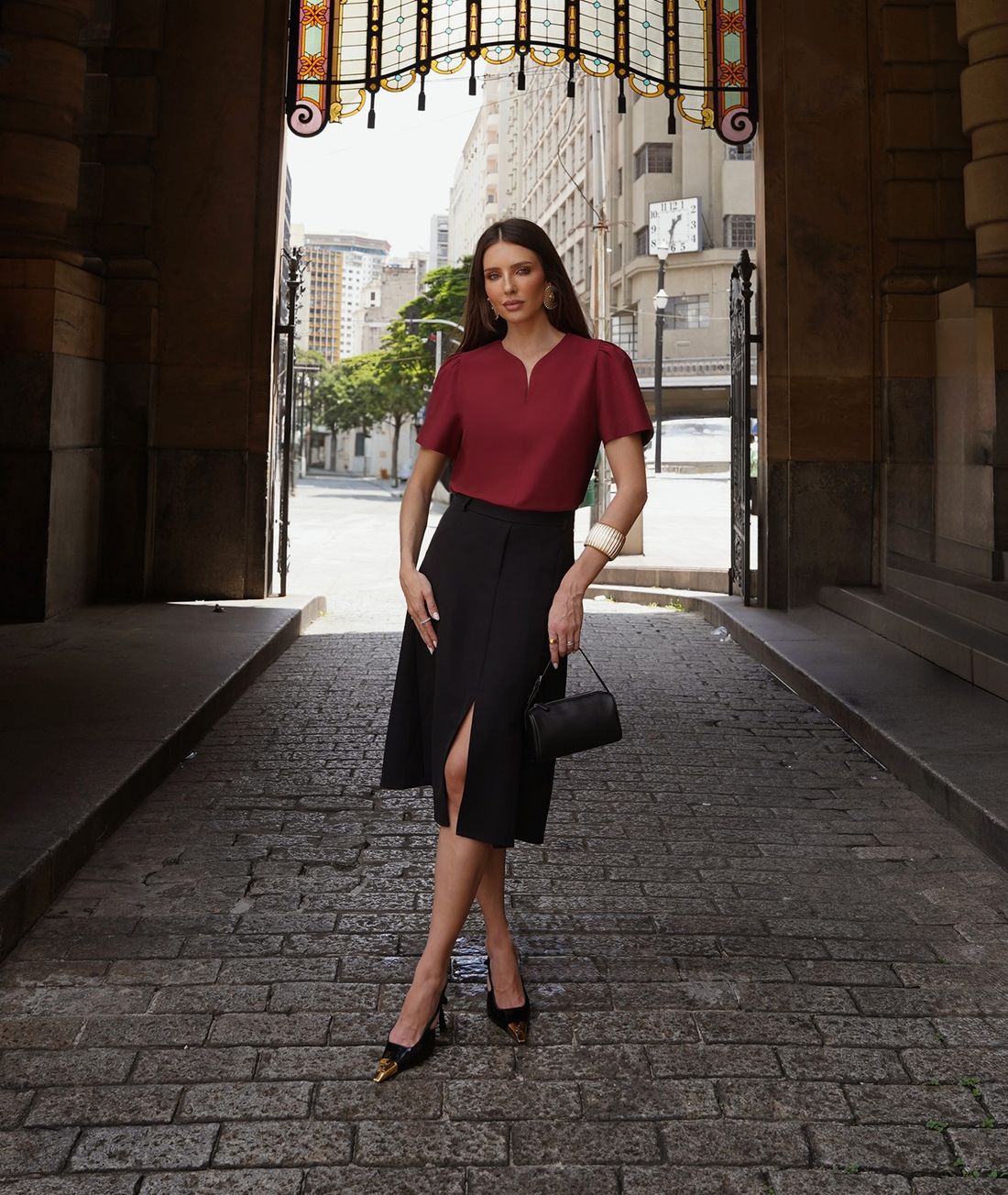 Blusa Com Fenda No Decote - Doce Flor