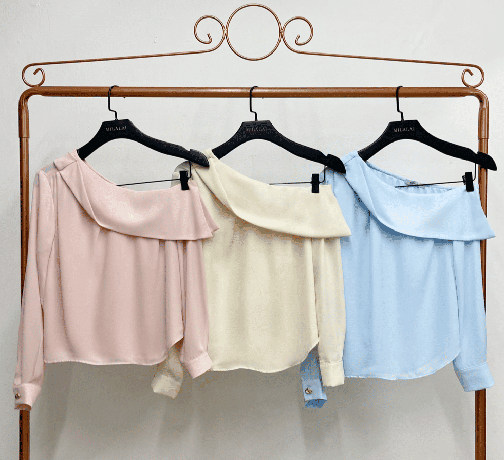 Blusa Crepe Assimétrica Botão Punho - Milalai Blusa Crepe Assimétrica Botão Punho - Milalai