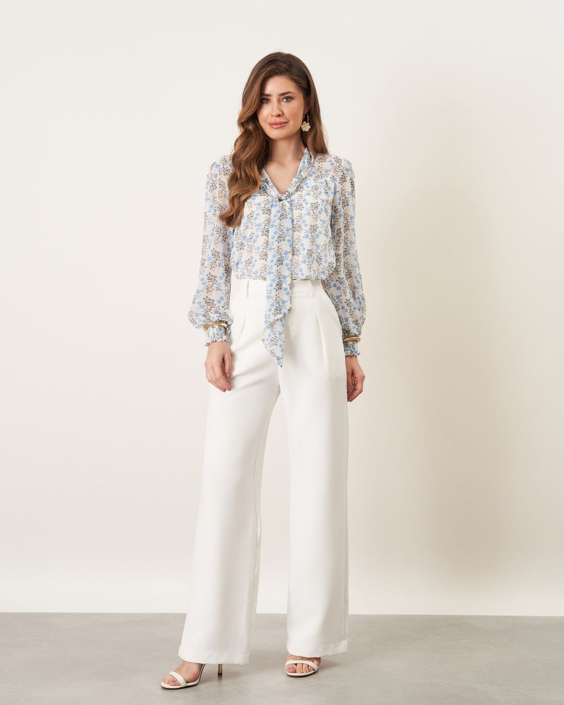 Blusa Estampada Floral Com Laço - Milalai Blusa Estampada Floral Com Laço - Milalai