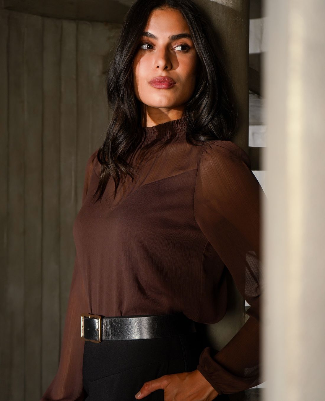 Blusa Yoryu Gola Lastex Manga Longa - Donna Ritz