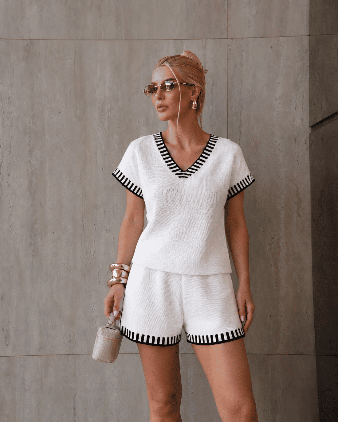 Conjunto Tricot Modal Blusa e Shorts Conjunto Tricot Modal Blusa e Shorts