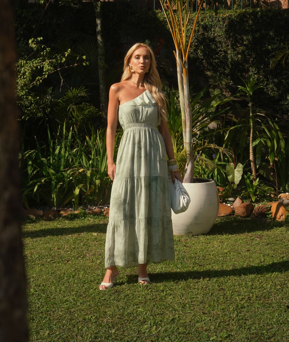 Vestido Longo Um Ombro Color Splash - Donna Ritz Vestido Longo Um Ombro Color Splash - Donna Ritz