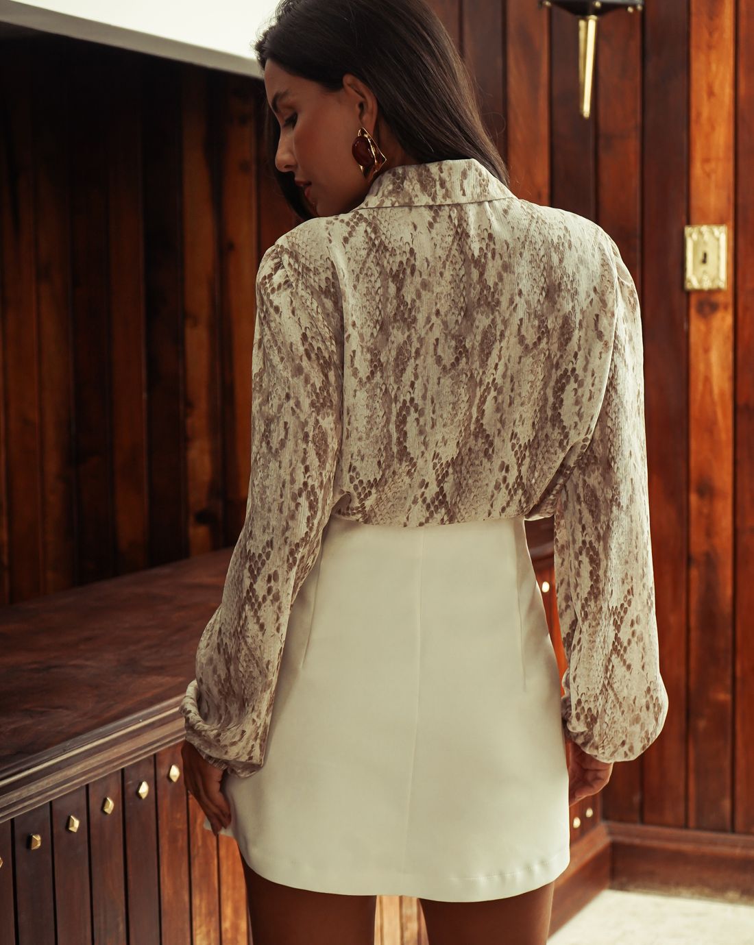 Blusa Manga Longa Estampa Cobra - Donna Ritz Blusa Manga Longa Estampa Cobra - Donna Ritz