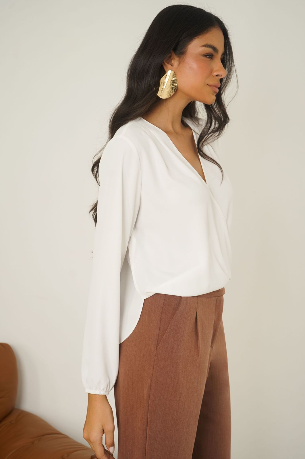 Blusa Transpassado Com Pregas - Donna Ritz Blusa Transpassado Com Pregas - Donna Ritz