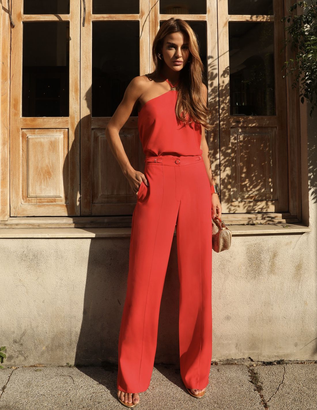 Calça Wide Leg Argola Cós - Doce Flor Calça Wide Leg Argola Cós - Doce Flor