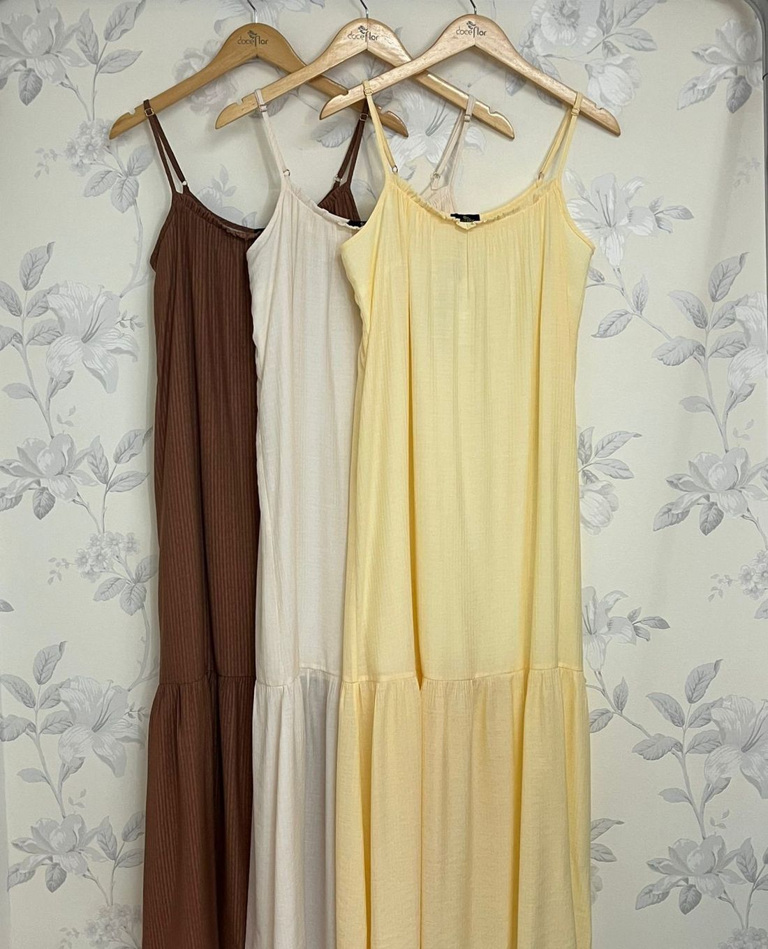 Vestido Longo Viscose Alças Finas - Doce Flor