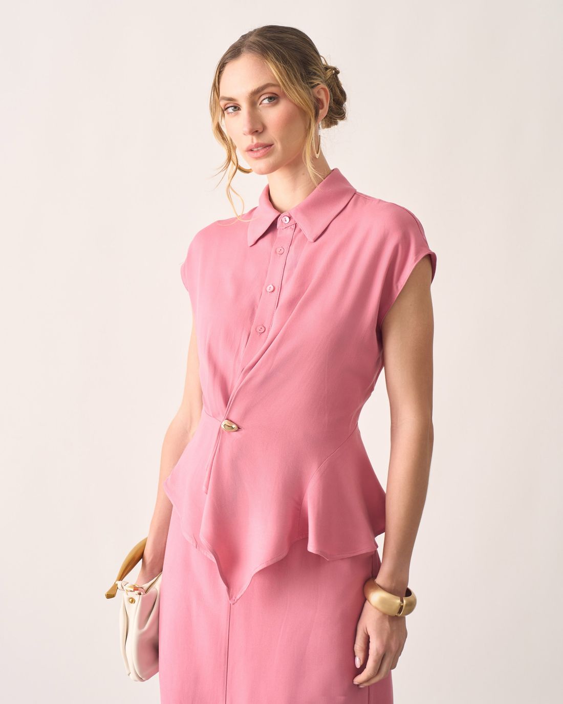 Camisa Viscose Twill Assimétrico - Milalai Camisa Viscose Twill Assimétrico - Milalai