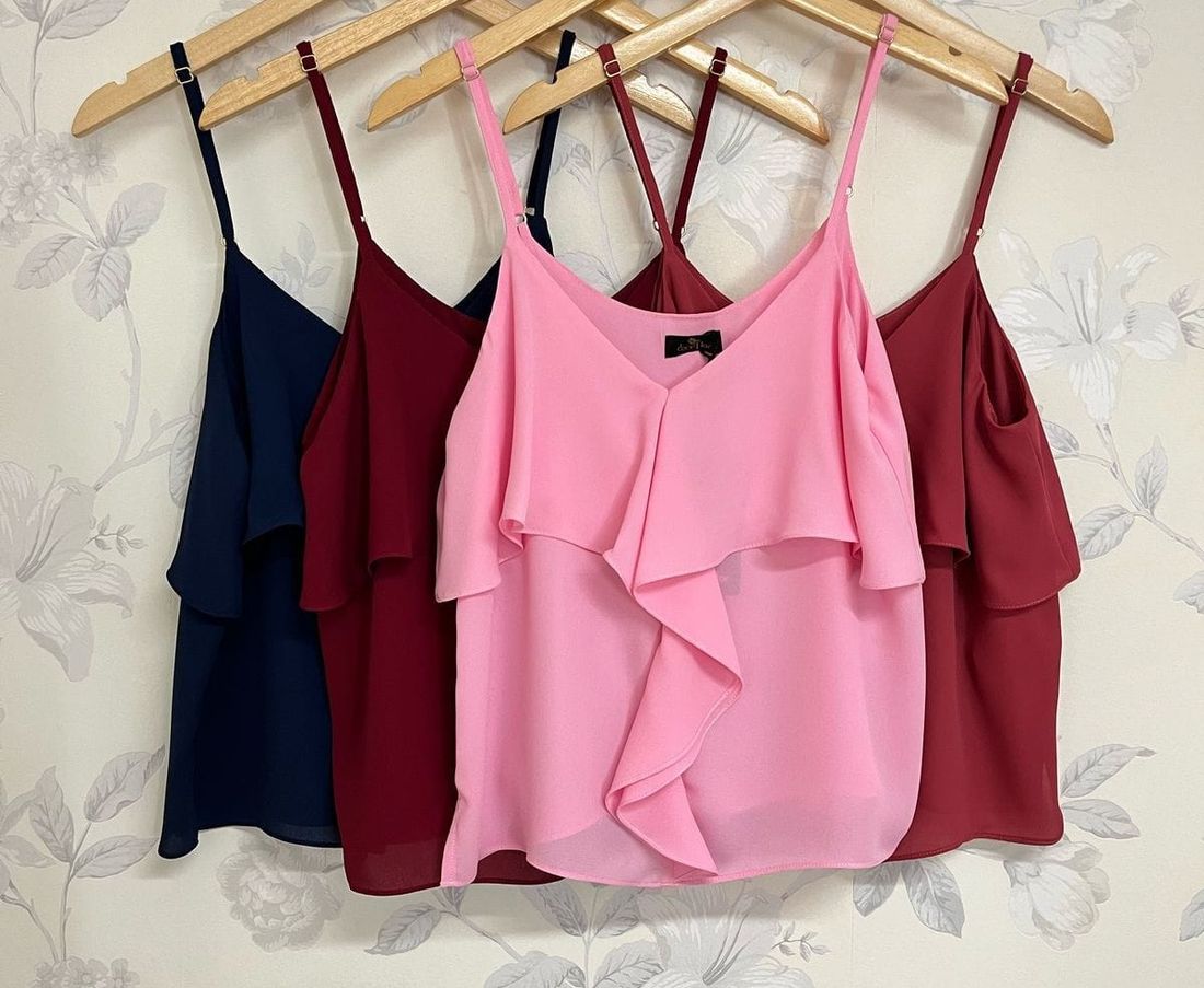 Regata de Alça com Jabots - Doce Flor Regata de Alça com Jabots - Doce Flor