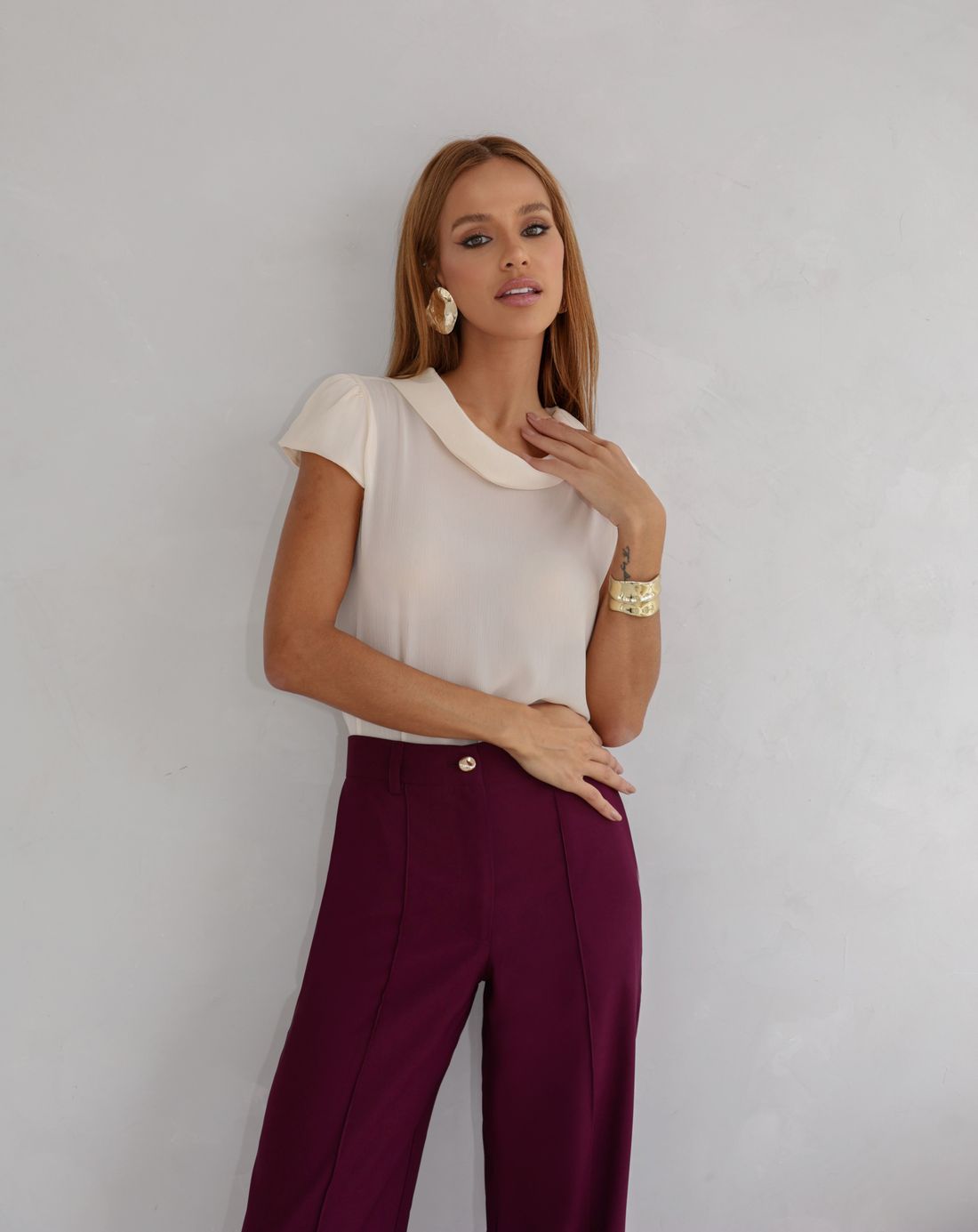 Blusa Crepe Com Gola - Doce Flor