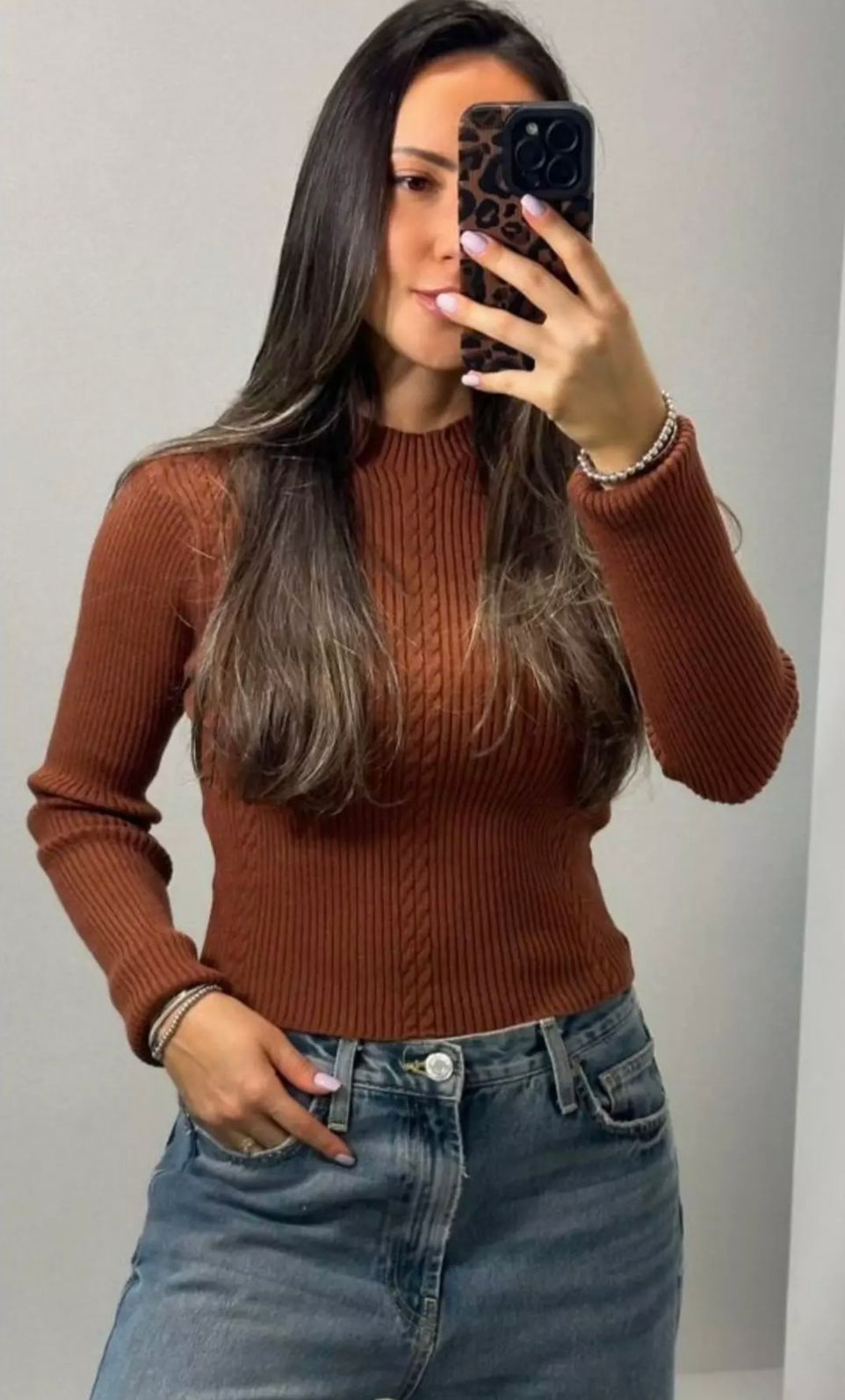 Blusa Tricot Modal Manga Longa Blusa Tricot Modal Manga Longa