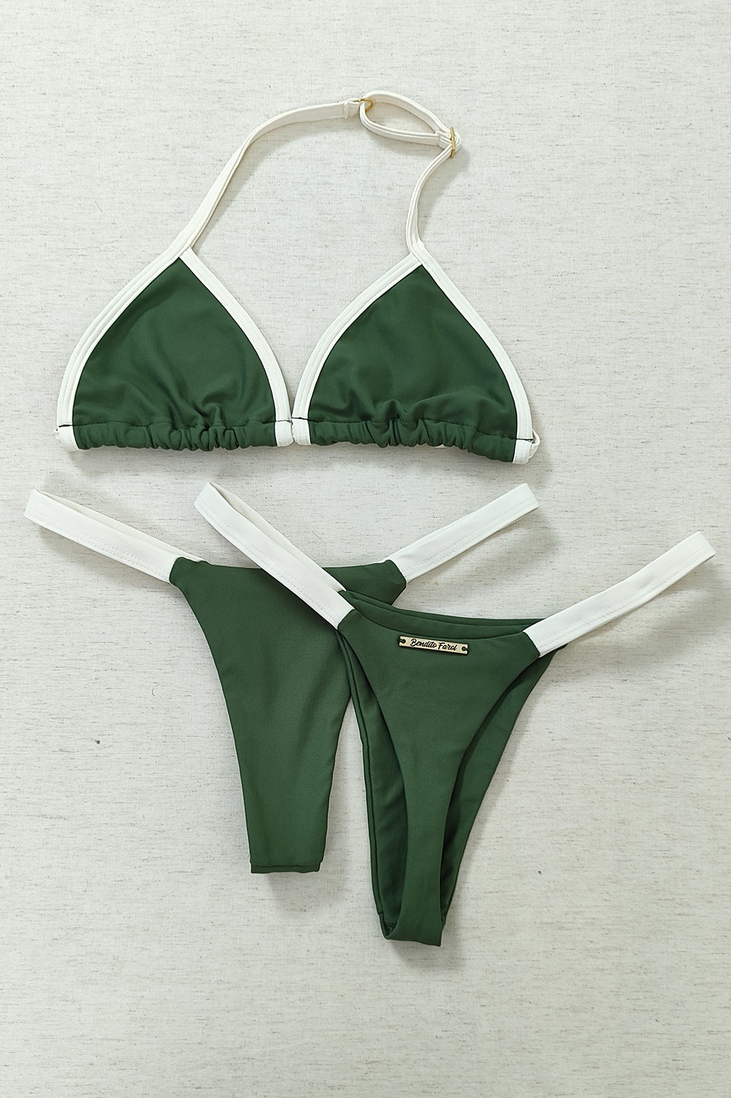 CONJUNTO MARQUINHA BABY | TOP VIES + CALCINHA BABY FIO VERDE MILITAR E NATA CONJUNTO MARQUINHA BABY | TOP VIES + CALCINHA BABY FIO VERDE MILITAR E NATA