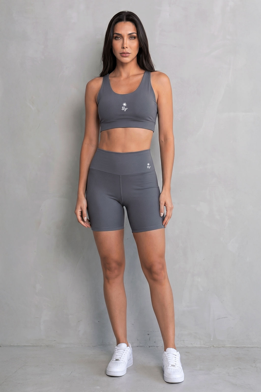 CONJUNTO FITNESS FEMININO TOP E SHORT AÇO BENDITO FAROL
