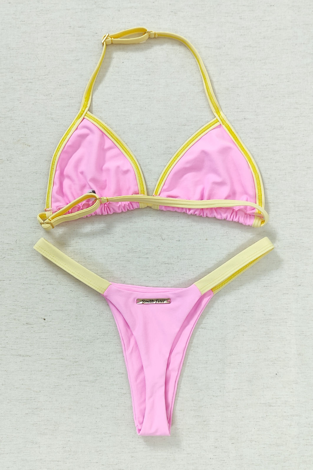 CONJUNTO MARQUINHA BABY | TOP VIES + CALCINHA BABY FIO ROSA E AMARELO MANTEIGA CONJUNTO MARQUINHA BABY | TOP VIES + CALCINHA BABY FIO ROSA E AMARELO MANTEIGA