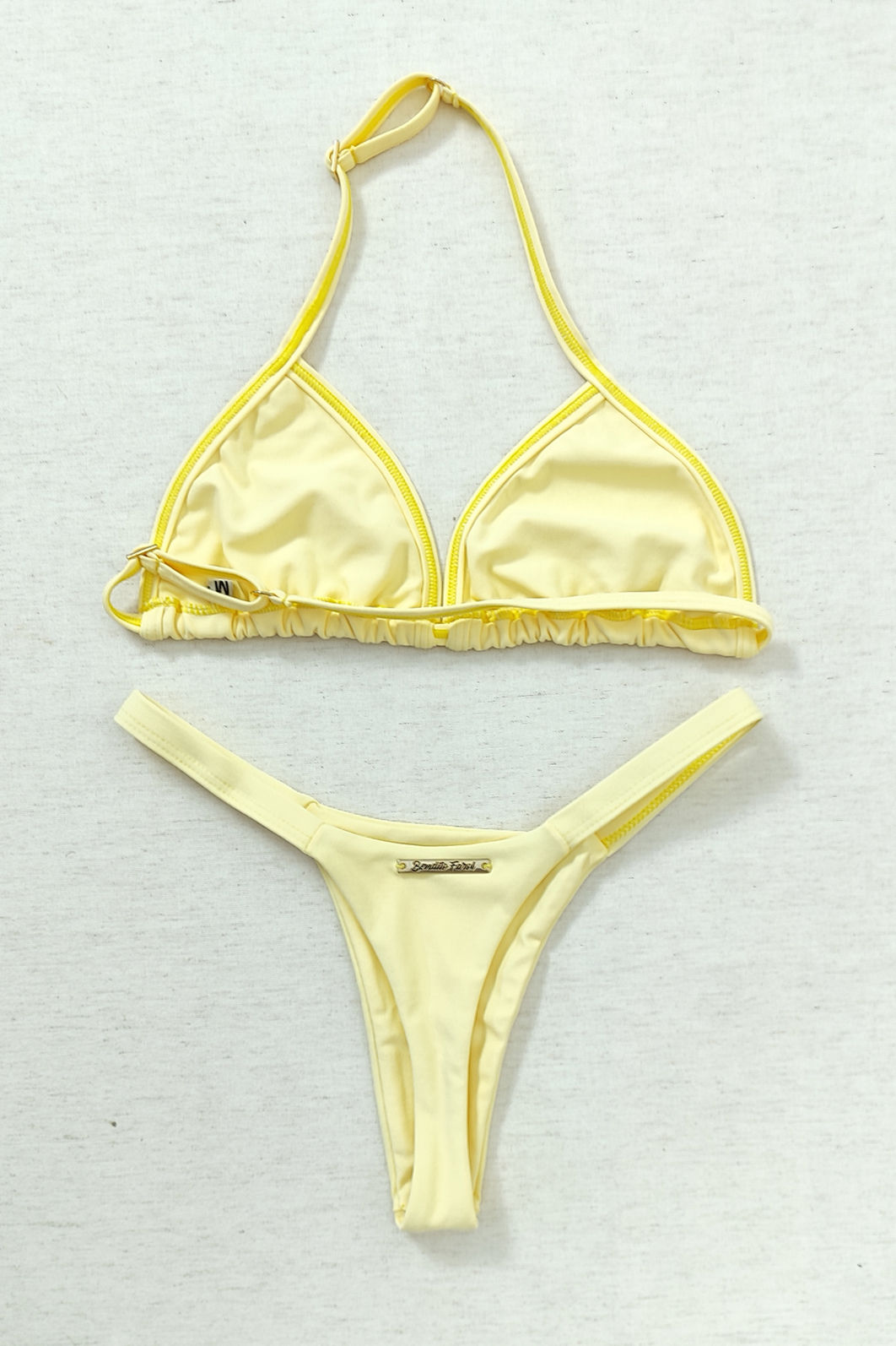 CONJUNTO MARQUINHA BABY | TOP VIES + CALCINHA BABY FIO AMARELO MANTEIGA CONJUNTO MARQUINHA BABY | TOP VIES + CALCINHA BABY FIO AMARELO MANTEIGA