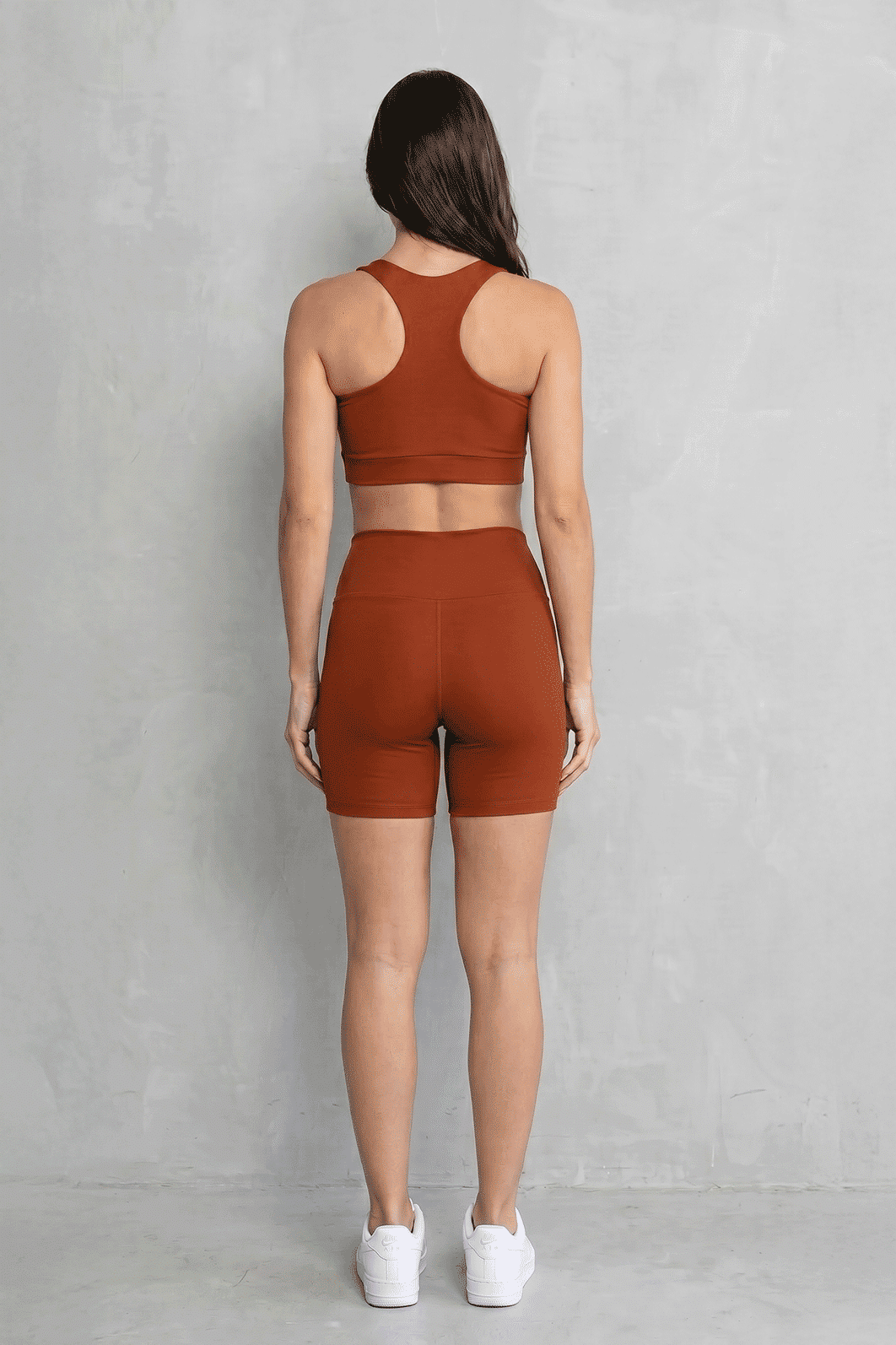 CONJUNTO FITNESS FEMININO TOP E SHORT OCRE BENDITO FAROL