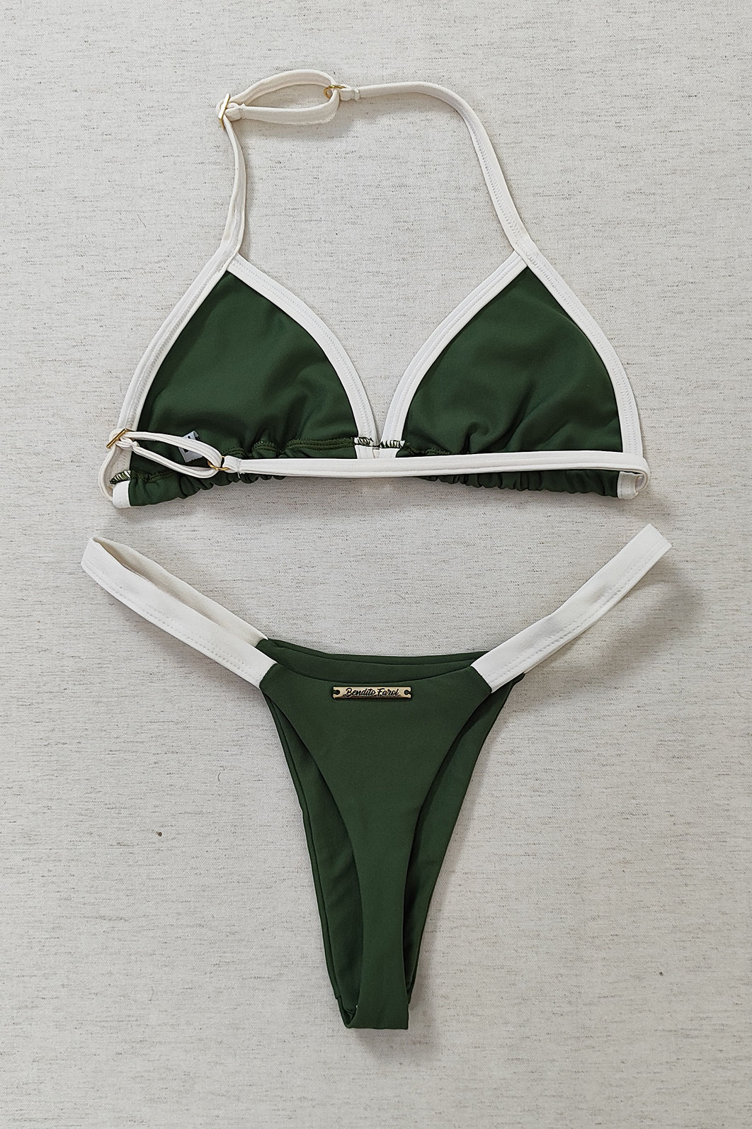 CONJUNTO MARQUINHA BABY | TOP VIES + CALCINHA BABY FIO VERDE MILITAR E NATA CONJUNTO MARQUINHA BABY | TOP VIES + CALCINHA BABY FIO VERDE MILITAR E NATA