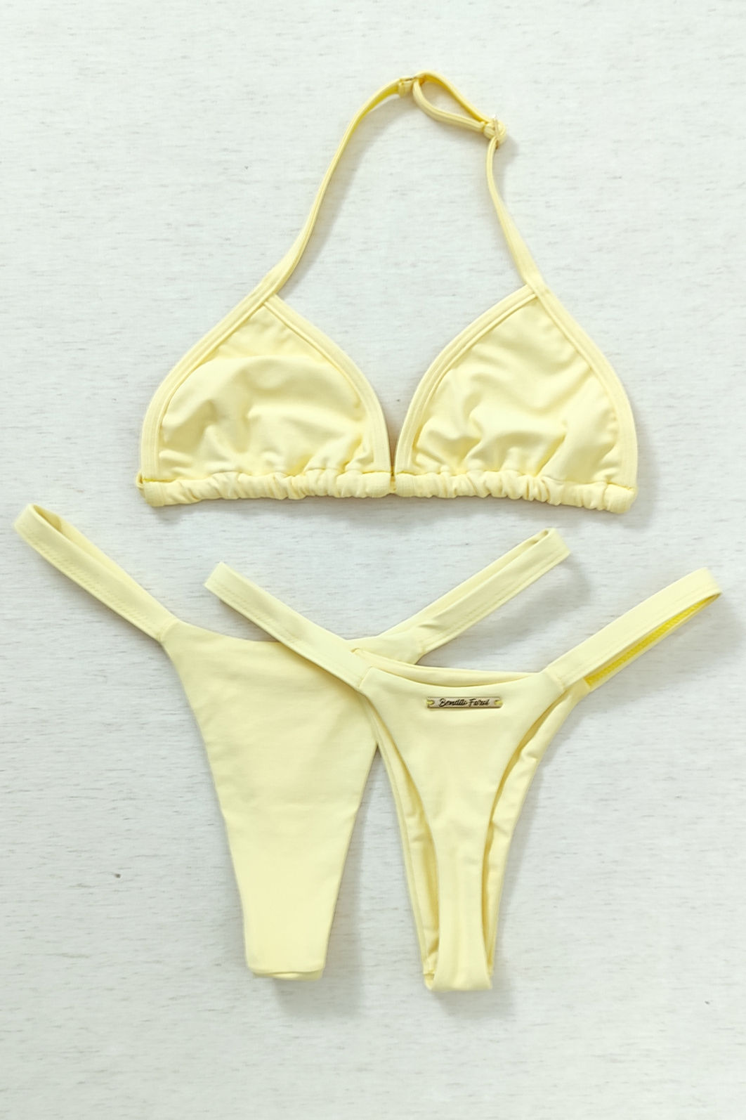 CONJUNTO MARQUINHA BABY | TOP VIES + CALCINHA BABY FIO AMARELO MANTEIGA CONJUNTO MARQUINHA BABY | TOP VIES + CALCINHA BABY FIO AMARELO MANTEIGA