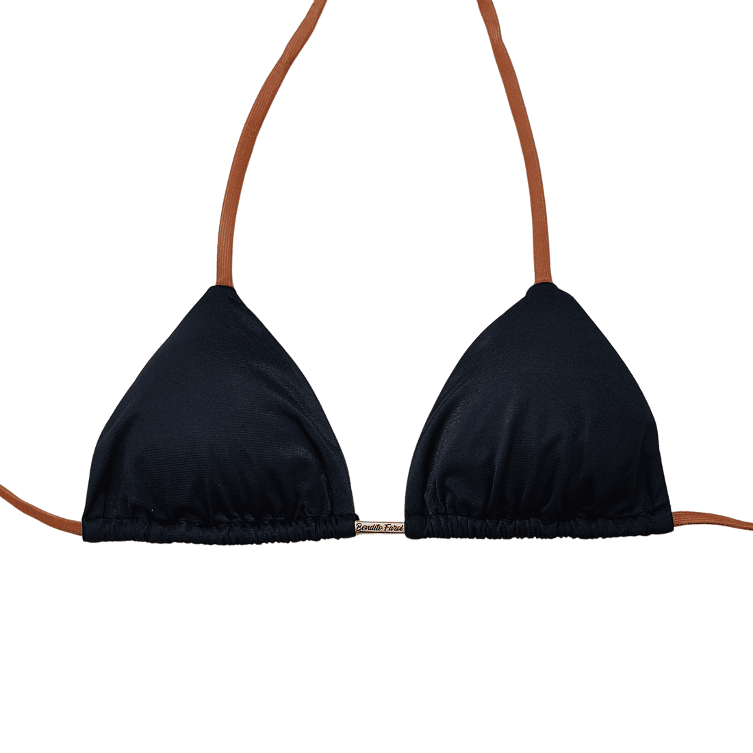 TOP DE BIQUÍNI CORTININHA NORONHA | PRETO E CARAMELO