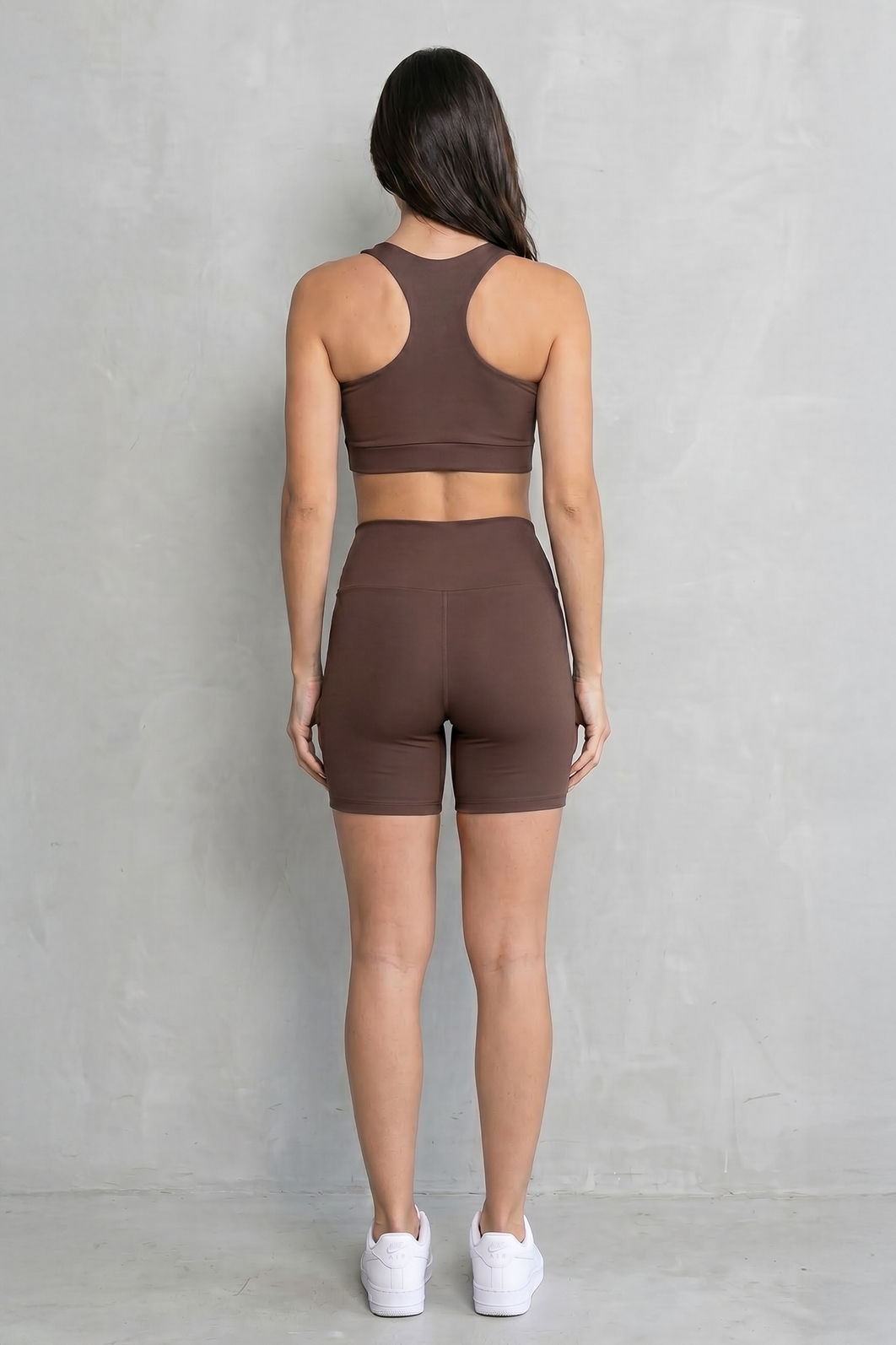 SHORT FITNESS FEMININO MARROM BENDITO FAROL - ZERO TRANSPARÊNCIA