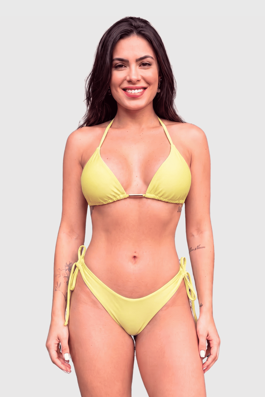 CONJUNTO CORTININHA ASA DELTA DE AMARRAR | AMARELO MANTEIGA