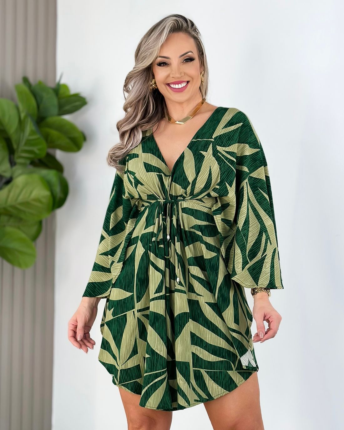 Vestido sales manga ampla