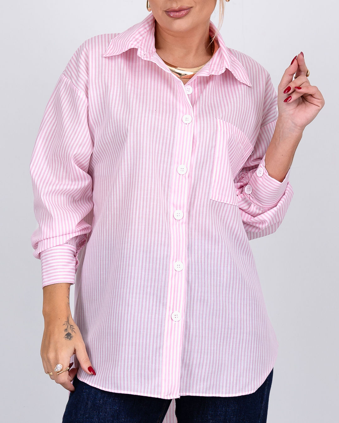 CAMISÃO MANGA LONGA ELISA - ROSA BEBÊ CAMISÃO MANGA LONGA ELISA - ROSA BEBÊ