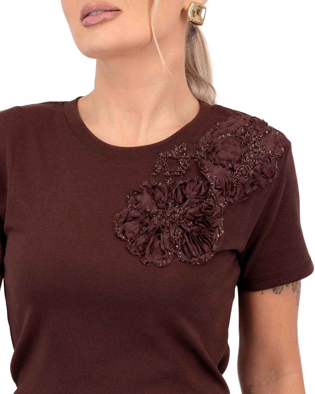 T-SHIRT CECILIA - MARROM CAFÉ T-SHIRT CECILIA - MARROM CAFÉ