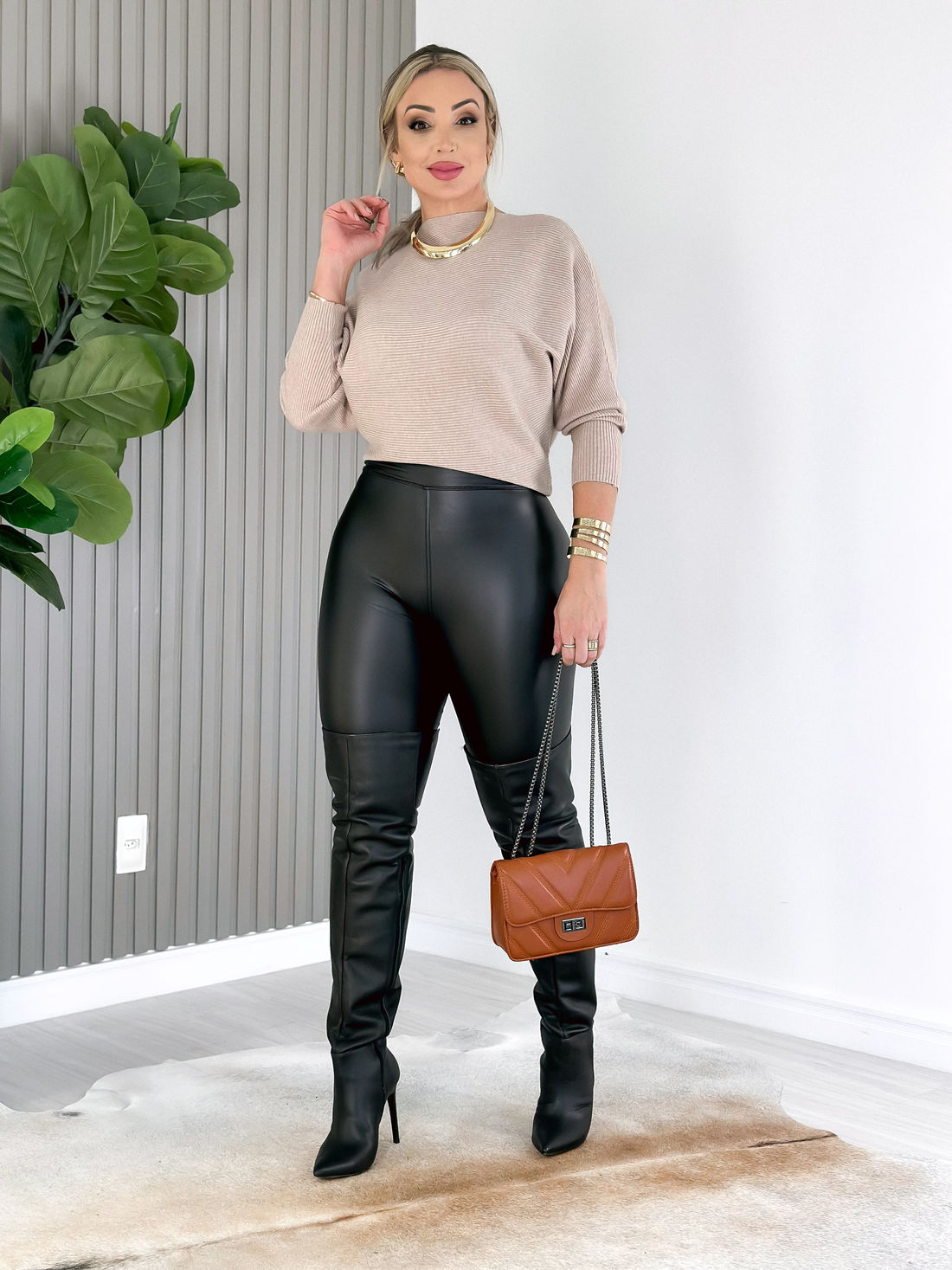 Couro Feminina CalÃ§a Legging De Courino CalÃ§a Tipo De Couro CalÃ§