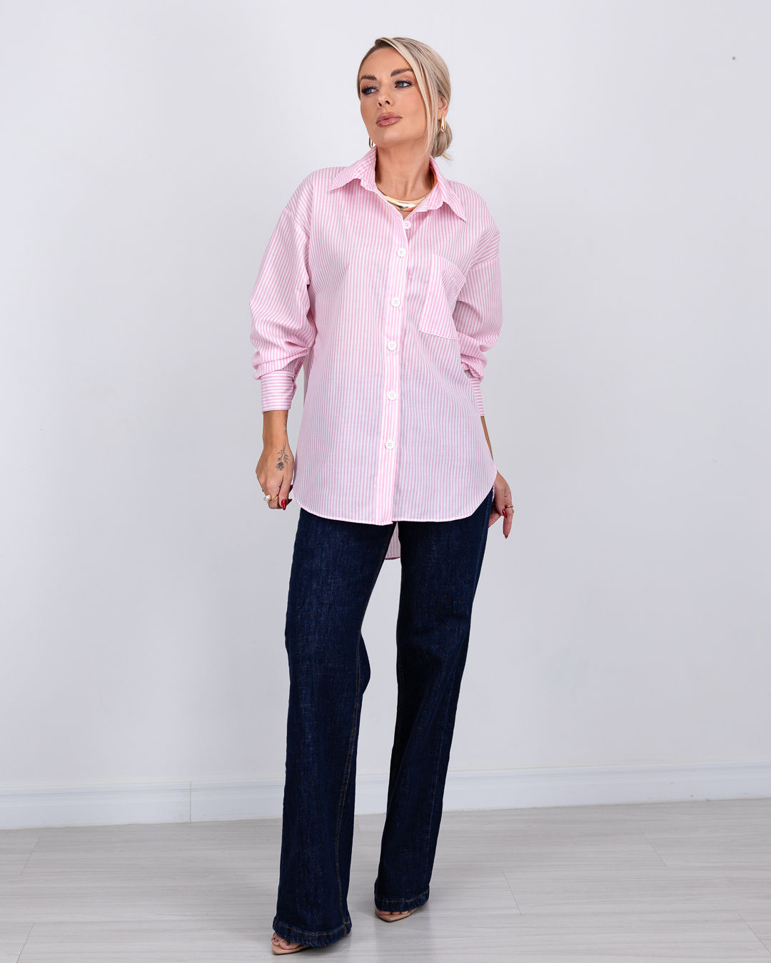 CAMISÃO MANGA LONGA ELISA - ROSA BEBÊ CAMISÃO MANGA LONGA ELISA - ROSA BEBÊ