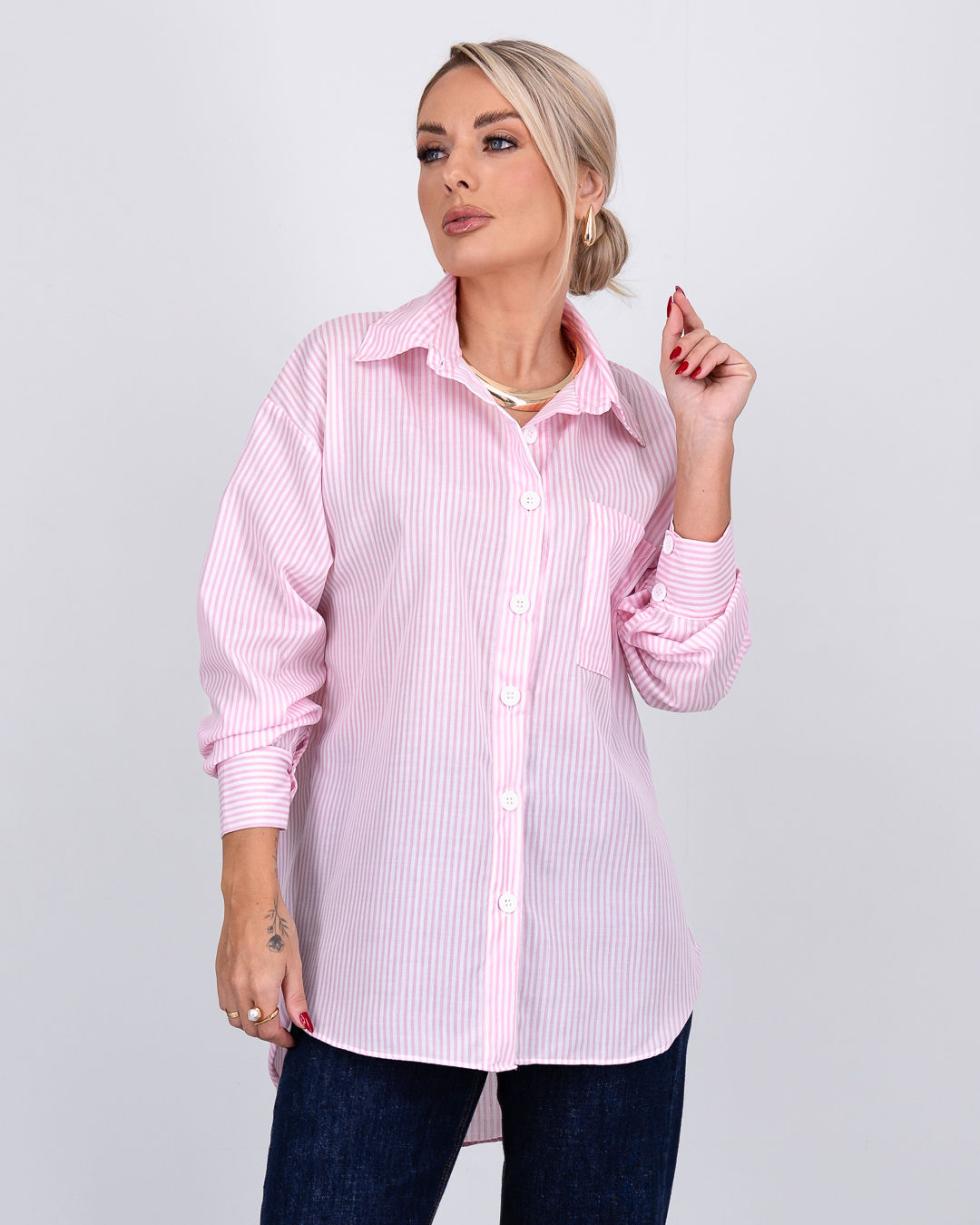 CAMISÃO MANGA LONGA ELISA - ROSA BEBÊ CAMISÃO MANGA LONGA ELISA - ROSA BEBÊ