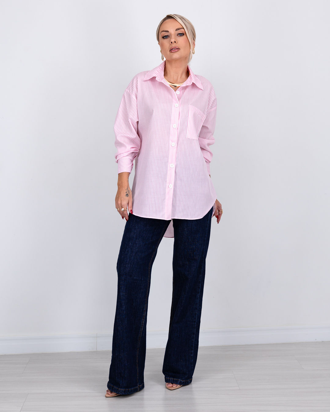 CAMISÃO MANGA LONGA ELISA - ROSA BEBÊ CAMISÃO MANGA LONGA ELISA - ROSA BEBÊ