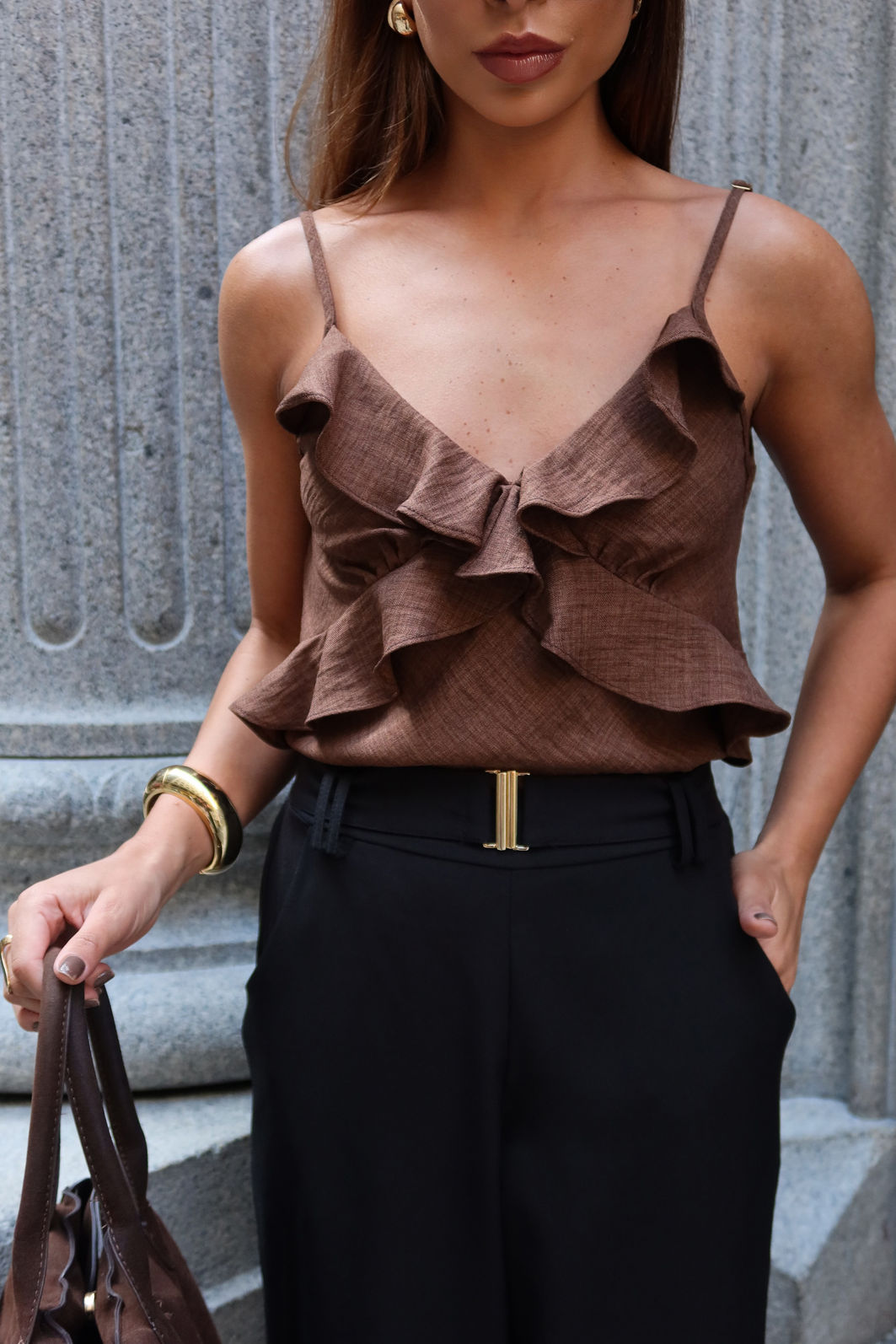 Blusa de Babados em Crepe Boho 3 Cores