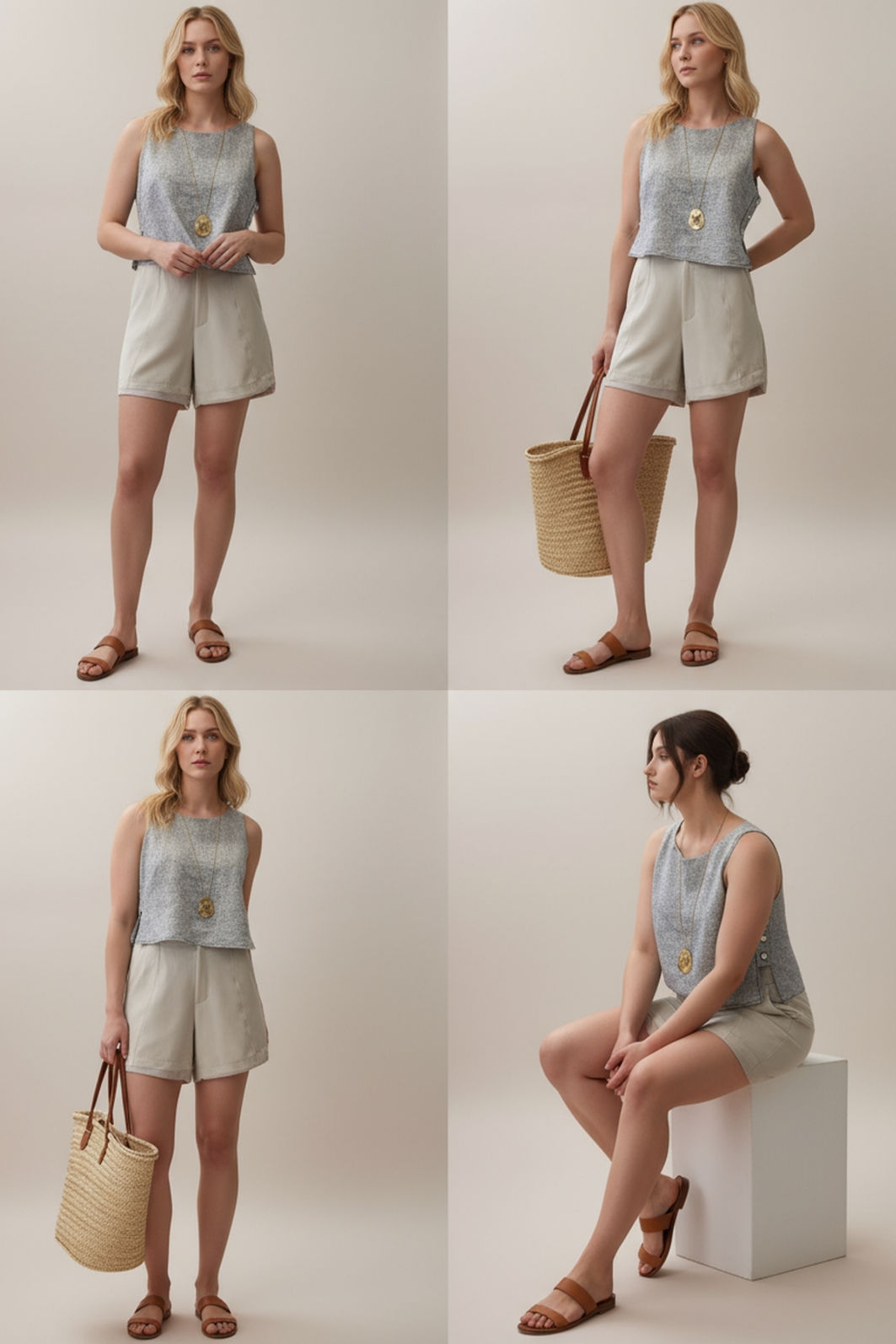 Regata Linho com Brilho com Botões 2 Cores