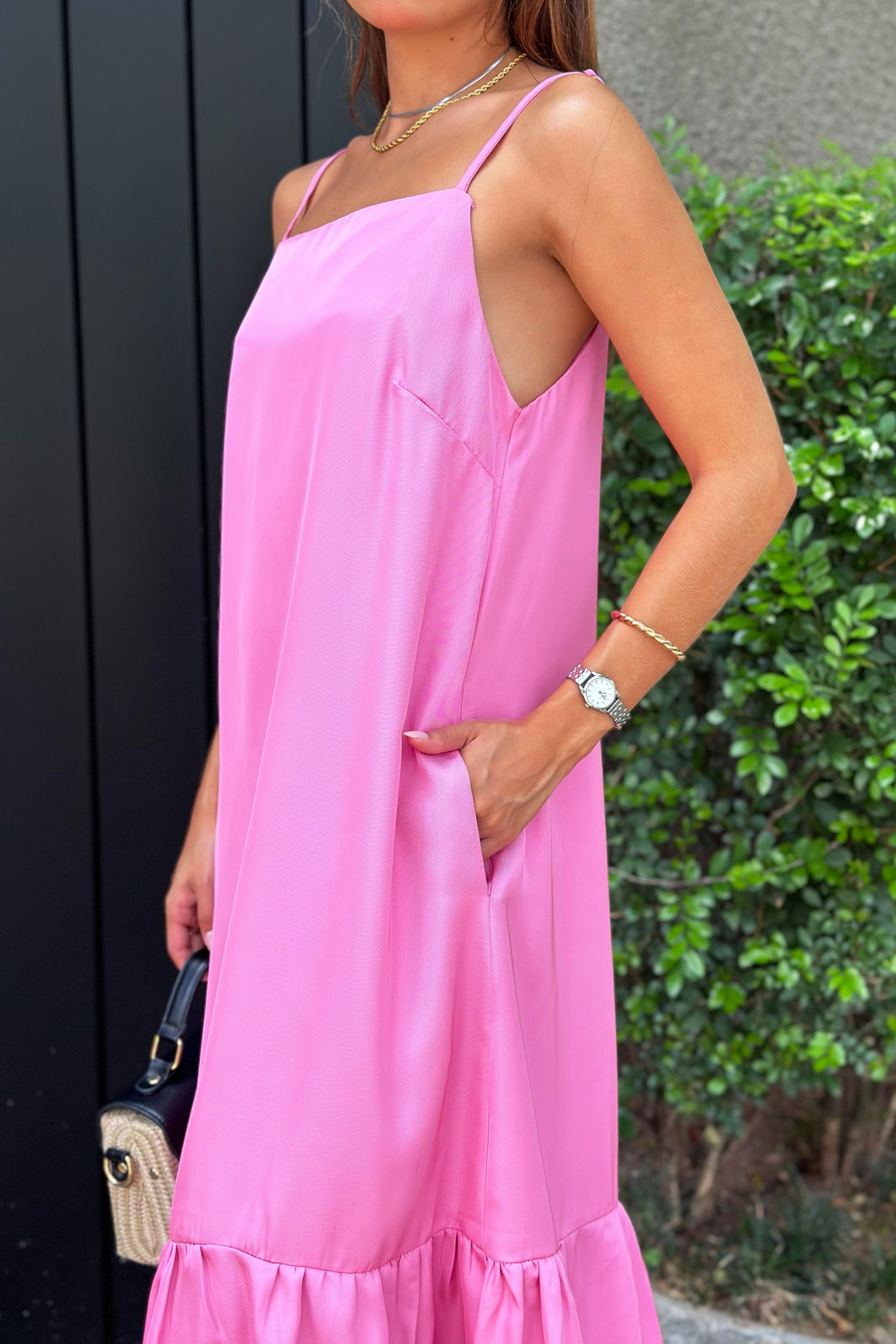 Vestido Liso Decote Reto Amplo 4 Cores