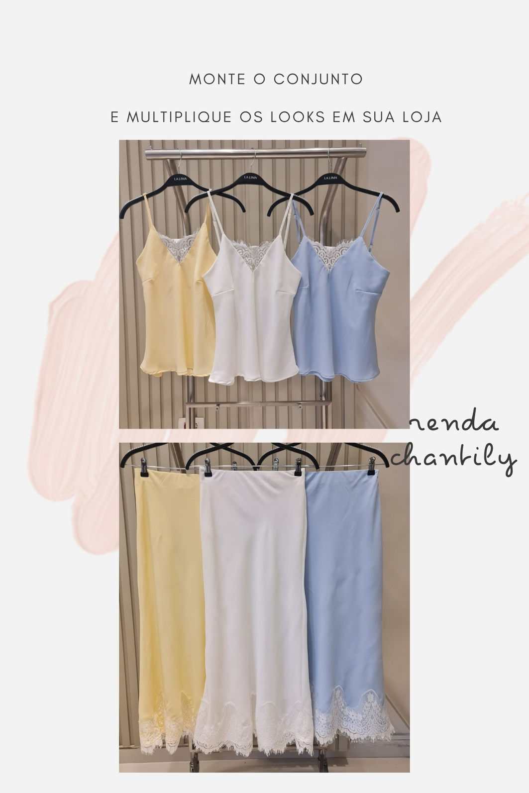 Blusa de Crepe com Decote em Renda 3 Cores Blusa de Crepe com Decote em Renda 3 Cores